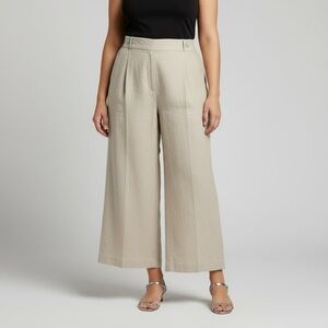 Nanette Lepore Wide Leg Linen Pants Beige - Size 10 NWT